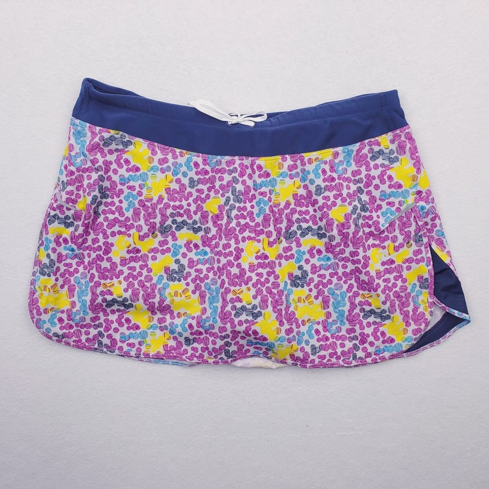 Nike Tennis Skort Womens Medium Purple Blue Polka Dot Golf Compression Dri Fit